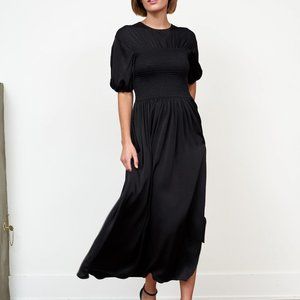 La Ligne Blanca Smocked Midi Dress
